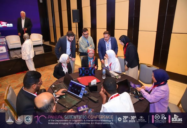 Radiologists using CUBE AI in a clinical demo setting